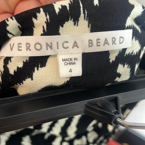 Veronica Beard | Women’s Black & White Ari Skirt Side Cinch Tie Size 4 - Picture 6 of 7